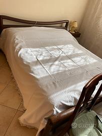 Copriletto vintage cotone piquet e pizzo cantù