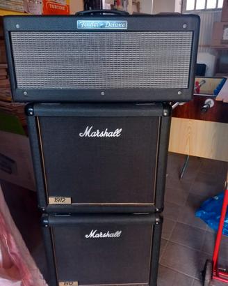 Testata Fender Deluxe e 2 casse marshall