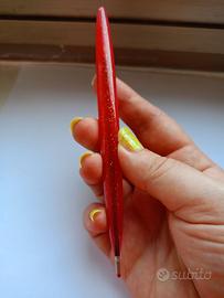 Penna artigianale resina rossa glitter - Outlet
