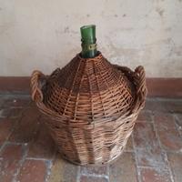 Damigiana antica, in vetro soffiato, primi 900