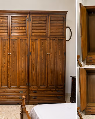 Armadio vintage in legno 3 moduli