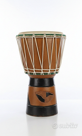 Djambè/bongo africano dipinto e fatto a mano.