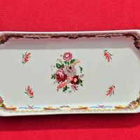 Vassoio Vintage con decorazioni floreali
