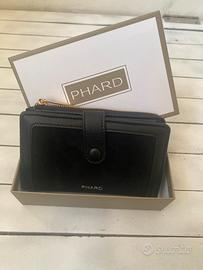 Portafoglio donna phard nero pelle scamosciato