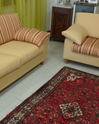 2 divani legno stoffa sfoderabili