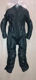Tuta moto intera traforata con gobba in pelle TG S