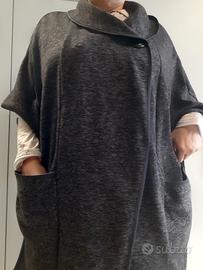 Poncho oversize grigio antracite – Made in Italy