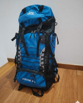 zaino 90 litri blu. trekking scout. nuovo. perfett