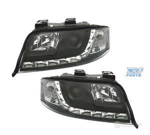 FARI AUDI A6 4B 01-04 LUCE DIURNA LED FONDO NERO