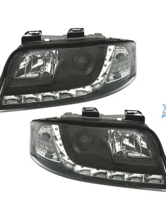 FARI AUDI A6 4B 01-04 LUCE DIURNA LED FONDO NERO