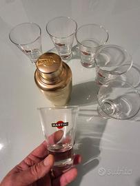 Bicchieri e Shaker Martini anni 60
