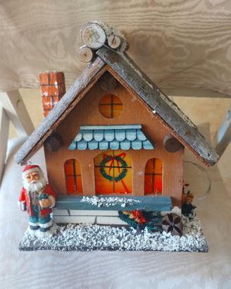 Casetta Babbo Natale in legno 