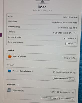 imac 21 pollici 4k