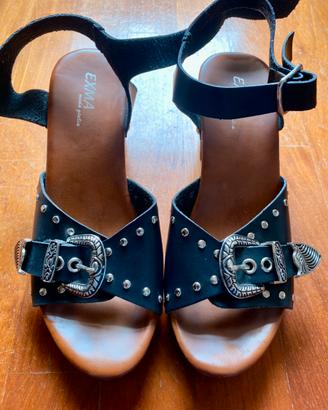 Scarpa sandali a zeppa donna 37 con occhiali sole