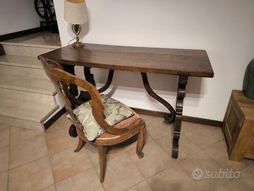 Tavolo fratino e sedia a pozzetto
