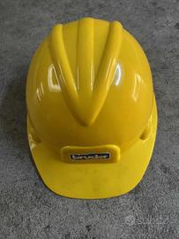 Casco da cantiere giocattolo Bruder giallo bimbi