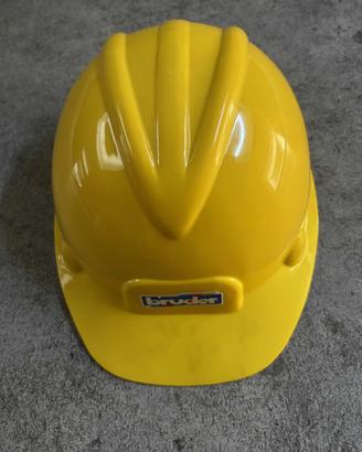 Casco da cantiere giocattolo Bruder giallo bimbi