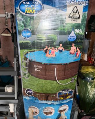 Piscina rotonda bestway 3.66x100 con pompa a sabbi