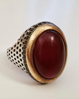 Anello vintage in Argento 925 con Corniola 