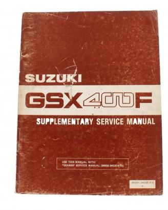 Supplemento manuale officina Suzuki GSX 400 F