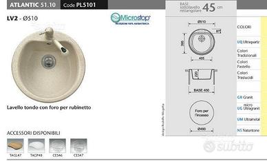 Lavello fragranite Plados vasca rotonda avena