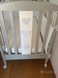 Lettino sponde Pali bianco/tortora