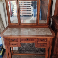 Toeletta liberty con piano in marmo specchi mobili