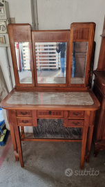 Toeletta liberty con piano in marmo specchi mobili