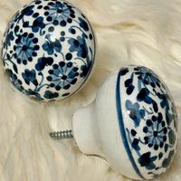 Set da 2 pomelli in ceramica dipinta