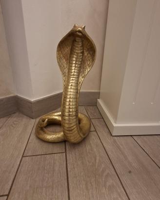 statua cobra 36 cm dorato resina