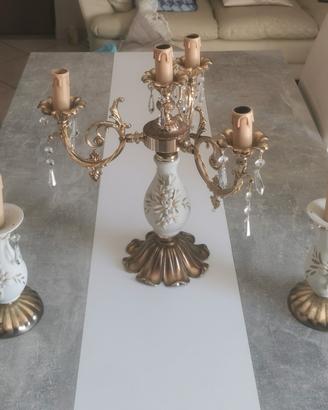 Elegante trittico in porcellana di Capodimonte 