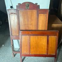 Letto singolo in legno con inserto Angelo in metal