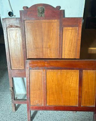 Letto singolo in legno con inserto Angelo in metal