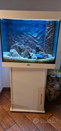 Acquario Juwel Lido 200+mobile+sfondo 3D+rocciata