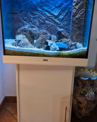 Acquario Juwel Lido 200+mobile+sfondo 3D+rocciata