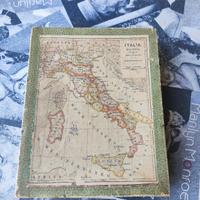 cartina Italia puzzle anni 60 paravia 