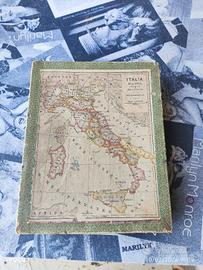cartina Italia puzzle anni 60 paravia 