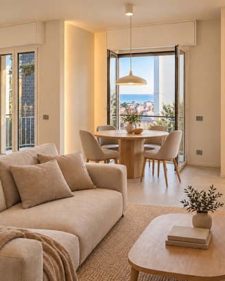 Appartamento su Due Piani con Vista Mare, box auto
