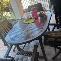 Tavolo e 4 sedie in teak