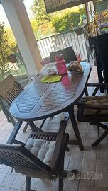 Tavolo e 4 sedie in teak