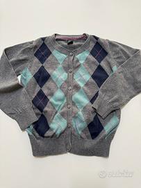 Cardigan Argyle grigio bambina