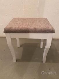 Set 2 sgabelli bianchi/tessuto beige