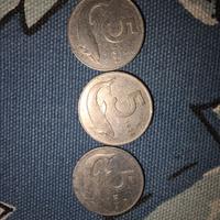 3 monete da 5 centesimi del 1954