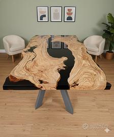✨ Tavoli artigianali in legno e resina ✨