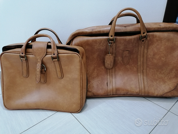Valigie vintage in pelle di vitello anni '60