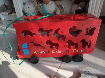 autobus puzzle degli animali legno gioco 