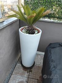 Vaso fioriera Veca bianco alto e grande di design