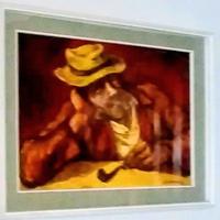 Quadro grande olio su tela con cornice 