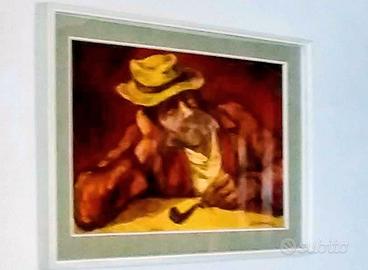 Quadro grande olio su tela con cornice 