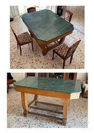 Tavolo con piano verde